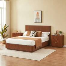 3 Drawers Nightstand Set Of 2 23.6'' Wide Modern Chest Of Drawers Curved Wave Design Nightstand Wood Drawer Organizer For Bedroom Living Room Hallway Walnut 23.6''W X 15''D X 25.2''H. - 3抽屜+胡桃木+2件裝1 - 查看 10