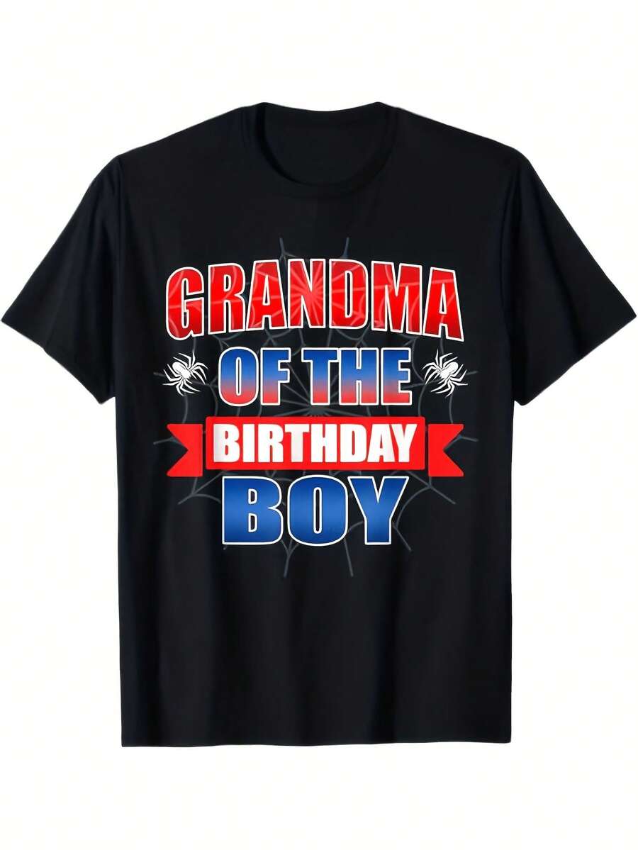 Spider Grandma Spidey Birthday Matching Family Christmas T-Shirt, Men's T-Shirt,Funny Graphic T Shirts 100% Cotton Vintage Spider T-Shirt, Gothic Insect Pattern Graphic Tee, Punk Street Style Fashion Shirt, Unisex Soft Short Sleeve Crewneck Tops - Đen 5 - Xem 1
