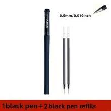3pcs/Set Matte Neutral Pens, Black, 0.5mm Tip, Cute Minimalist Stationery Suitable For Students And Office Use - 1 Pen + 2 Refills - View 5