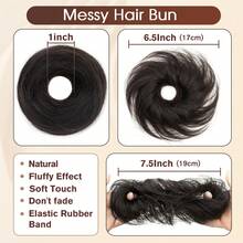 Human Hair Buns Chignon Updo Donut Wrap Ponytail Hair Extensions Remy Hairpiece Real Natural Human Hair 11 Color for Women - SP12-613 - Übersicht 4