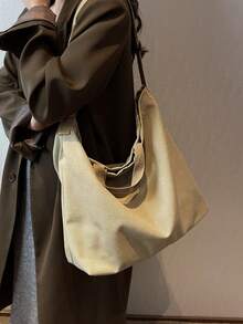 Large Capacity Vintage Women's Tote Bag, Lightweight Multi-Pocket Hobo Bag, Fashion Commuter Shoulder Bag, Portable Shopping Bag, Suitable For Girls, Women, College Students, Young Professionals And White-Collar Workers. Ideal For Office, University, Work, Business, Commuting, Shopping, Dating, Outdoor Activities, Travel, Hiking And More, Also A Perfect Gift For Women. - Multicolor - View 8