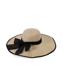 Trivaya 1pc Women's Summer Sun Shade Straw Beach Hat - Multicolor - View 5