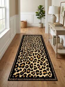 1 pieza Alfombra de pasillo con estampado de leopardo vintage, alfombra de estilo salvaje lujoso para decoración de pasillo, alfombra de pasillo, alfombra, alfombra de pasillo, alfombra pequeña, alfombra, decoración del hogar, alfombra de área, alfombra de área para sala de estar, decoración del hogar para sala de estar, decoración de habitación, alfombra lavable - Multicolor - Ver 3