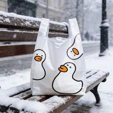 50Pcs Cute Cartoon Duck Pattern Disposable Plastic Vest Bags, Portable Lightweight Handheld Shopping Bags, Multifunctional Takeout Packaging Gift Bags For Snack Grocery Store - 50pcs - View 7