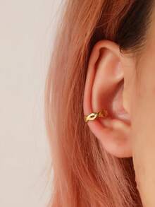 1 paire de boucles d'oreilles manchettes pour femmes en acier inoxydable doré, boucles d'oreilles dorées charmantes pour un port quotidien, style clip, boucles d'oreilles punk à la mode personnalisées, sans perçage nécessaire, excellent cadeau pour les sœurs - tissage croisé - Voir 8