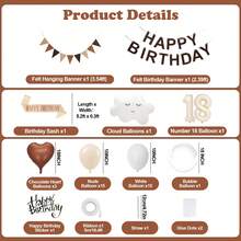 18th Birthday Cream Balloons Decor Birthday Decorations For Women Girl Beige Brown White Sand Foil Star Heart Balloon Decor, Birthday Sash Bobo Balloons For Birthday Anniversary Party Decoration Supplies Room Decor - Sinh nhật thứ 18 - Xem 10