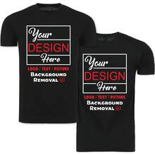 Imagen/Texto Personalizado para su Empresa/Boda/Felicitar con Impresión Digital |   Unisex Adult |   Camiseta Personalizada - Negro - Ver 8