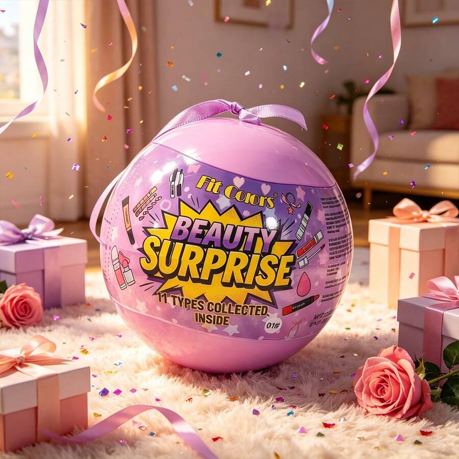 Fit Colors Beauty Surprise 化妝膠囊套組，全方位迷你化妝套裝，含口紅、遮瑕膏、睫毛膏與工具，便攜旅行用完整美妝禮盒，適合女性與女孩 - 彩色 - 查看 1