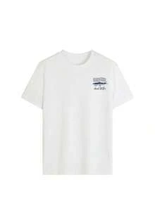 Camiseta de mujer blanca con estampado de sardinas, letras y cuadros rojos y blancos, de manga corta y corte holgado, con alta demanda. # Atuendo del Día # Vibraciones de Verano # Estilo Costero # Atributos de estilo estético, con funciones versátiles para el uso diario, agradables al tacto, ideales para fotos y compatibles con múltiples escenarios, centrados en el estilo retro americano, el estilo de vacaciones en la playa, la vibra relajada y laleggera y el estilo casual francés, pertenecientes a la categoría final de camisetas de manga corta holgadas para mujer. Es perfecto para todas las situaciones, como vacaciones de verano en la playa, registro en el puerto, salidas para tomar un café, viajes con amigas, desplazamientos al campus, compras diarias, picnics y festivales de música, y es un artículo imprescindible para crear atuendos estéticos de primavera y verano y dominar las normas de tránsito. # Estilo Retro # CasualChic # SeafoodPrint.Cómoda y ligera - Blanco - Ver 5