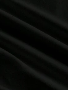 Camiseta de manga corta ajustada con hombros descubiertos y pliegues en la cintura, con estampado de limón, adecuada para el verano - Negro 4 - Ver 6