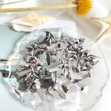 BlingKingdom 100pcs Silver Split Pins Pastel Metal Brad Fasteners Mini Brads Round Brads For DIY Crafts Projects Scrapbooking Office (8mm X 14mm) - ColorC - View 6