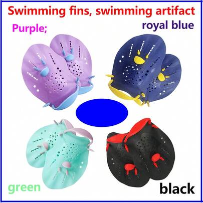 1 Pair Swimming Webbed Gloves, Multi-Color Swimming Training Paddle, Ergonomic Design Swimming Webbed Gloves, Correct Freestyle Swimming Motion, Strengthen Arm Strength, Adjustable Swimming Webbed Gloves Strap, Suitable For Water Sports, Snorkeling, Swimming Practice For Beginners, Enhance Propulsion Force, Multi-Color Options, Anti-Slip Adjustable