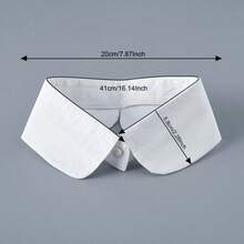 1 chiếc cổ áo rời thời trang tối giản mới dành cho nữ, phụ kiện cổ áo cơ bản đa chức năng cho áo sơ mi/áo nỉ. - cổ tròn màu trắng - Xem 3