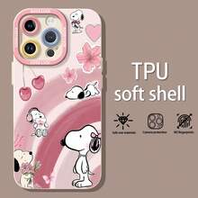 Funda para teléfono con estampado de personajes de Peanuts, compatible con Samsung, Apple, VIVO, OPPO, , Transsion, ,  y Honor. Fabricada en TPU, ofrece protección contra golpes y caídas. Un regalo ideal para familiares y amigos. - Blanco - Ver 1