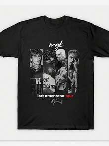Herr-T-shirt New-G-K i vintage amerikansk stil, klassisk rundhalsdesign, tillverkad av mjukt och bekvämt högkvalitativt tyg, är en måsteklassare bland rundhalsade T-shirts, lämplig för vardags- och sporttillfällen, unisex, med samlarvärde. Festivalkläder för kvinnor, T-shirt, sommarkläder för vardagsbruk, festkläder, vardagskläder, perfekt för fester och familjesemester. - Svart - Visa 7