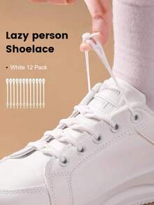 12pcs Unisex Slouchy No-Tie Elastic Shoelaces, Stretchy Fashion Convenient Locking Laces For Sports Shoes And Casual Shoes - Multicolor - View 9
