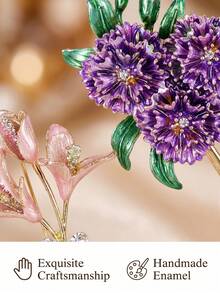 Enamel Flower Brooch - Classic Botanical Pin Suitable For Women And Men For Daily Wear And Party Occasions, Fashionable Accessory/Gift Badge Decoration For Friends - Flowers - View 6