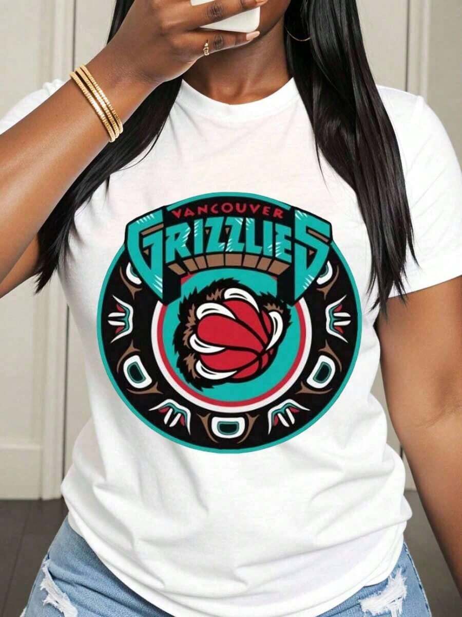 Camiseta con el logotipo del equipo de baloncesto Vancouver Grizzlies para mujer, hombre, unisex, ropa casual de calle, regalo para fanáticos del deporte. - Blanco - Ver 1