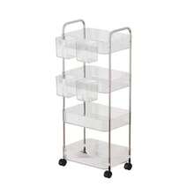 1pc Transparent Movable Makeup Storage Cart, Large Capacity Multi-Function Bathroom Supplies Display Rack, Bathroom Accessories Storage Rack, Makeup Organizer Rolling Cart, Mobile Shelving Unit, Suitable For Office, Bathroom, Kitchen And Living Room - Clear - View 13