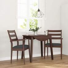 vidaXL Esszimmerstühle mit Kissen 2 Stk. Braun Massivholz Gummibaum Restaurantstühle, Bürostühle, Gartenstühle, Partystühle. Dieses Produkt umfasst nur Stühle, ohne Tische. Ein klassisches, hochwertiges Möbelstück. - Braun - Übersicht 1