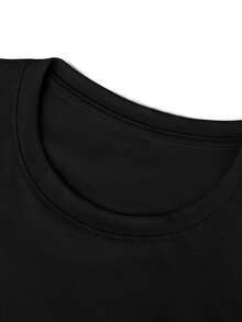 Women's Short-Sleeved T-Shirt With A Round Neck, Loose Oversized Fit, Featuring A Diamond-Shaped "SUPER MAMA" Print With A Heart. Suitable For Everyday Wear, Casual Outings, Weekends, Family Gatherings, And Daily Activities. Made Of Polyester, With A Modern, Casual, Feminine Style, Ideal For Spring And Summer. Domestic Shipping Available. - 黑色 - 查看 4