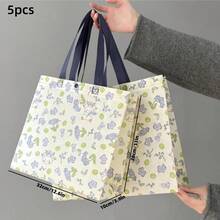 20 peças/Conjunto Sacolas de Presente para Festa, Sacolas de Presente em Tecido Não Tecido, Sacolas de Embalagem com Estampa Floral Roxa, Sacolas de Presente com Alça de Alta Qualidade, Sacolas de Embalagem com Padrão de Desenho Animado de Animais Fofos, Sacolas de Roupas Grossas, Sacolas Grandes Leves e Portáteis de Alta Capacidade, Adequadas para Sacolas de Compras Femininas, Festivais, Casamentos, Sacolas de Presente de Aniversário, Sacolas de Lembrancinhas de Festa - Sacos de embalagem - Visão 10