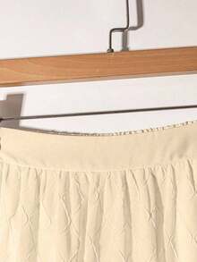 Falda plisada de línea A de gasa versátil y elegante para uso diario, de estilo de moda para mujer, verano - Albaricoque - Ver 6