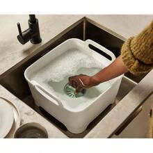 Wash And Drain Kitchen Washing Up Bowl 9L Grey With Handles And Draining Plug For Sink - Đá/Cây xô thơm - Xem 4
