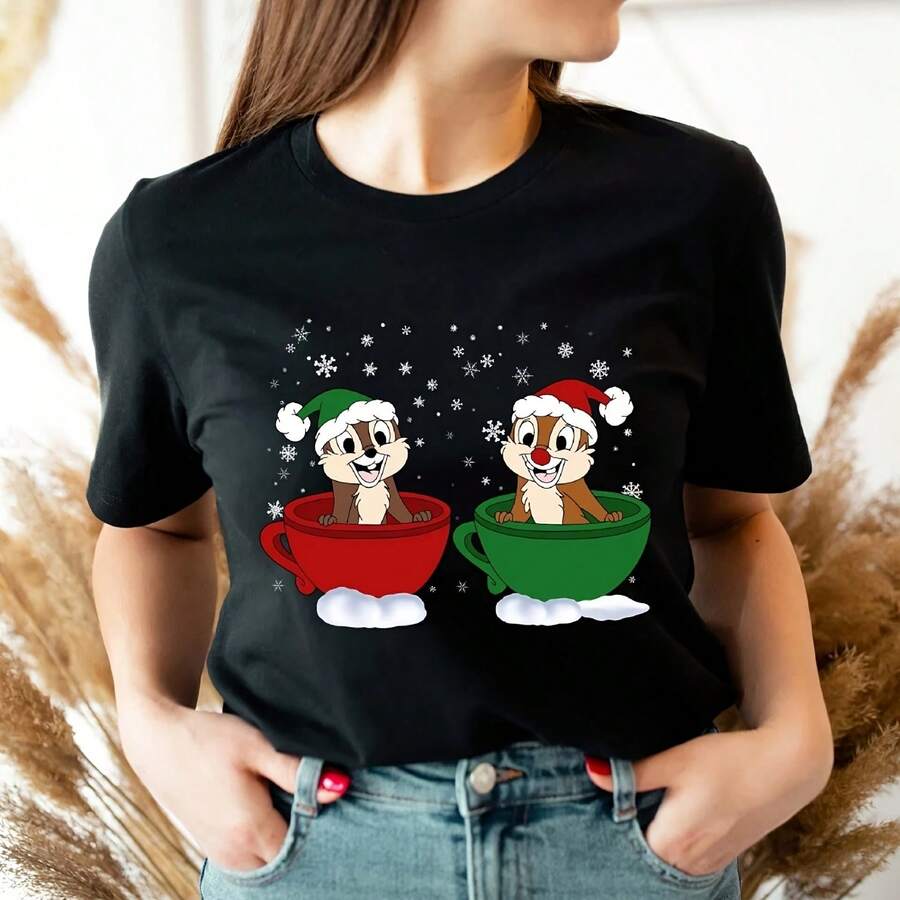 Cistmas Chip And Dale Teacup , Cistmas Double Trouble Chip Dale Sw - Negro - Ver 1