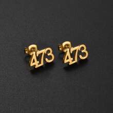 1对1.2厘米数字区号耳钉，特立尼达和多巴哥868，格林纳达473，蒙特塞拉特664，马约特262，女士款 - 彩色 - 查看 7