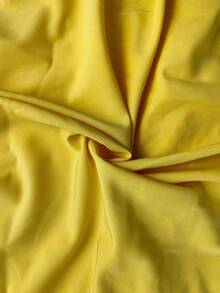 Vestido largo unicolor con falda amplia, estilo elegante primavera 2026 - Amarillo - Ver 3