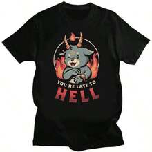 Unisex kortärmad t-shirt, kortärmad t-shirt för män, cool BAPHOMET t-shirt, KAWAII satanisk demon-spöke dold get-tröja, KAWAII-kläder, anime-tröja, , mjuk bomull, vardagskläder, t-shirt i bomull, sommar, y2k-stil, , fars dag, 2000-talsstil, sommartoppar, lättviktigt, andningsbart tyg, utomhusnöjen, resor & utflykter, festivalstil, mjuk & lättviktig, sommarsemester, vardagskläder - Svart - Visa 1