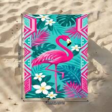 1pc Flamingo & Plant Pattern Beach Towel, Super Soft Microfiber Extra Large Beach Blanket, Highly Absorbent Bath Towel, Suitable For Travel, Swimming Pool, Diving, Surfing, Yoga, Camping, Available In Multiple Sizes, Beach Accessories For Beach, Pool, Travel, Camping, Yoga - Flamingos - View 14