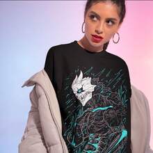 Camiseta japonesa, Camiseta japonesa, Ropa estética, Camiseta divertida, Camiseta suave de algodón de 220 g, manga corta, para hombre y mujer, tejido grueso, resistente a las arrugas y que no se deforma fácilmente. Estilo sencillo y versátil, ligero y transpirable, perfecto para ir al trabajo, viajar, acampar, ir de compras y para el tiempo libre diario. - Negro - Ver 1