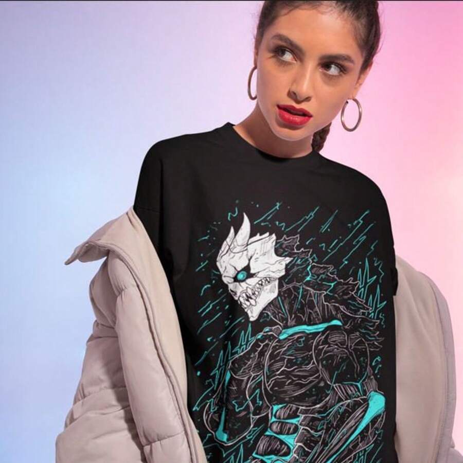 Camiseta japonesa, Camiseta japonesa, Ropa estética, Camiseta divertida, Camiseta suave de algodón de 220 g, manga corta, para hombre y mujer, tejido grueso, resistente a las arrugas y que no se deforma fácilmente. Estilo sencillo y versátil, ligero y transpirable, perfecto para ir al trabajo, viajar, acampar, ir de compras y para el tiempo libre diario. - Negro - Ver 1