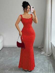 asdElenzga Vestido de verano elegante y vintage de mujer con estilo francés, con lunares, espalda descubierta, bloques de color, lazo y cola de pez, adecuado para citas y fiestas, atuendo grácil y encantadorasd SCOM - Multicolor - Ver 4
