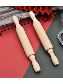 Mini Rolling Pin, 360° Rotation, Comfortable Handle, Clear Texture, Durable - Suitable For Baking, Pizza, Clay And More - Multicolor - View 3