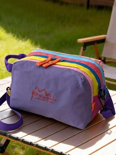 Borsa a tracolla casual da donna in nylon con blocchi di colore; borsa a tracolla multistrato adatta per il pendolarismo; borsa a spalla leggera con più tasche, adatta per ragazze adolescenti, donne, studenti universitari, giovani professionisti e impiegati. Ideale per l'ufficio, l'università, il lavoro, gli affari, il pendolarismo, lo shopping, le uscite, le attività all'aperto, i viaggi, l'escursionismo e come regalo per le donne.