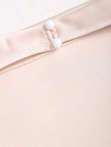 de unicolor con cuello halter, versátil para uso diario - Albaricoque - Ver 5