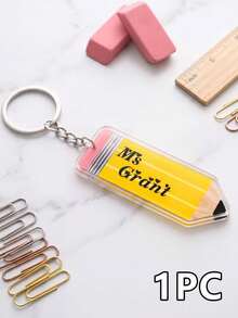 1/3/5 peças, Chaveiros de Design de Lápis Acrílico Personalizados, Chaveiros com Nome Personalizado, Chaveiros com Texto Personalizável, Chaveiros Pendentes Fofos de Professor/Aluno, Artesanato Feito à Mão DIY, Adequado para Presentes do Dia do Professor, Texto de Chaveiro Personalizável Único, Acessórios Personalizados para Carro, Encantos de Bolsa, Acessórios para Carros, Presentes para Amigos ou Irmãs, Bem como Presentes para Mãe, Pai, Formatura e Professores - Multicolorido - Visão 15