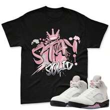 Camiseta Stay Solid a juego, 5 camisetas rosa suave, 5 camisetas deportivas rosa suave, camiseta a juego, camiseta deportiva rosa suave a juego. - Negro - Ver 7