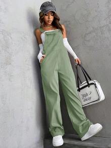 Unity 1 pieza Mono overol con bolsillo con solapa sin top tubo - verde menta - Ver 6