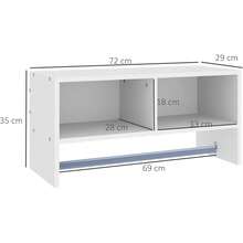 Wall Mounted Coat Hanger Hooks Rack Stand Hallway Coat Rack Rail & Storage Shelf Hanging Coat Organizer (White) - 1 - View 2