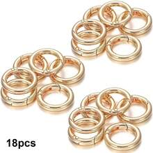 12/18/24 pièces Boucles de ressort rondes, Porte-clés DIY, Boucle de chaîne en forme de O, Matériau en alliage de zinc premium, Accessoires d'artisanat en métal durable à dégagement rapide, Convient pour les breloques de sac, les boucles d'escalade en extérieur, les porte-clés, les portefeuilles et les fermoirs multifonctionnels, Facile à ouvrir et à fermer, et anti-perte, Surface lisse - Multicolore - Voir 20