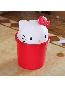 Thùng rác để bàn KT Cat hình hoạt hình sáng tạo, dung tích lớn, có nắp đậy, hoàn hảo cho phòng ngủ, phòng khách, phòng tắm, nhà bếp, văn phòng và sắp xếp đồ đạc. - Nhiều màu - Xem 3