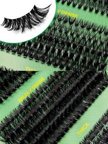 Rikuaild 590 Pcs D Curl False Eyelashes, 30D+40D+50D+60D+80D+100D Large-Capacity Eyelash Book, Novice-Friendly, Soft Fluffy Thick, Creating A Natural Makeup Effect, Easy DIY At Home, Fox Eye/Cat Eye/Stage Eye Makeup,Suitable For Daily Life, Weddings, Party, Outdoor,Cluster Lashes,Individual Lash,Eyelash Extensions - D - View 4