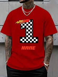 2026  Men'S Short-Sleeve Shirt Featuring A Disney Licensed Collaboration With Lightning Mcqueen From Cars. This High-Quality, Soft, And Comfortable Casual Sports T-Shirt Has A Unique Design, Perfect For Couple Dates, Gatherings - Red - View 2