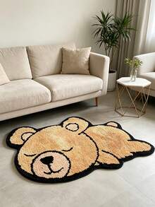 1pc Cute Bear Pattern Welcome Doormat - Non-Slip, Machine Washable, Indoor/Outdoor Entrance Rug - Suitable For Living Room, Bedroom, Bathroom, Kitchen, Laundry Room - Polyester, PVC Backing, Medium Pile, Rectangular, Lightweight, Waterproof - A - View 4