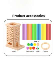 Juego de béisbol de mesa de plástico adecuado para niños de 3+ años, promueve el reconocimiento de colores, el conteo y las habilidades de equilibrio. Juguete interactivo para padres e hijos 3 en 1: 1 caja, 36 varillas en 6 colores, 1 aro y 1 dado. También se puede usar como juguete de pizza. - Multicolor - Ver 9