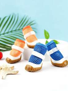 Zapatos de malla transpirable y suela blanda para mascotas, zapatos para caminar al aire libre para mascotas a prueba de agua y antideslizantes, zapatos ligeros para correr al aire libre para mascotas con suela de goma elástica y suave, antideslizante y resistente al agua, artículos para mascotas - Multicolor - Ver 7